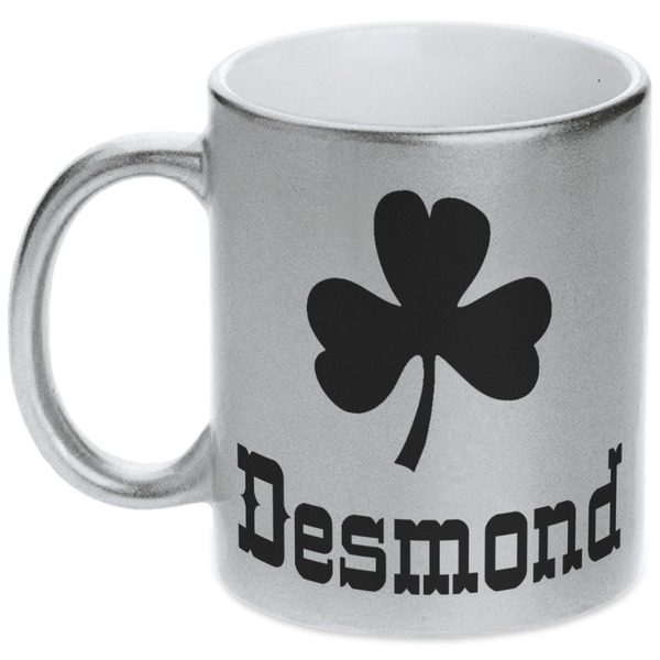 Custom St. Patrick's Day Metallic Silver Mug (Personalized)