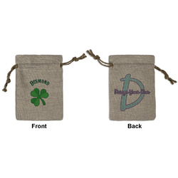 St. Patrick's Day Small Burlap Gift Bag - Front & Back (Personalized)