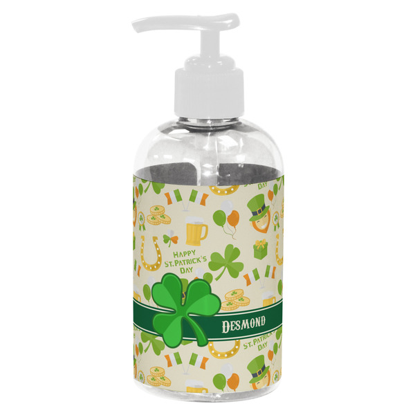 Custom St. Patrick's Day Plastic Soap / Lotion Dispenser (8 oz - Small - White) (Personalized)