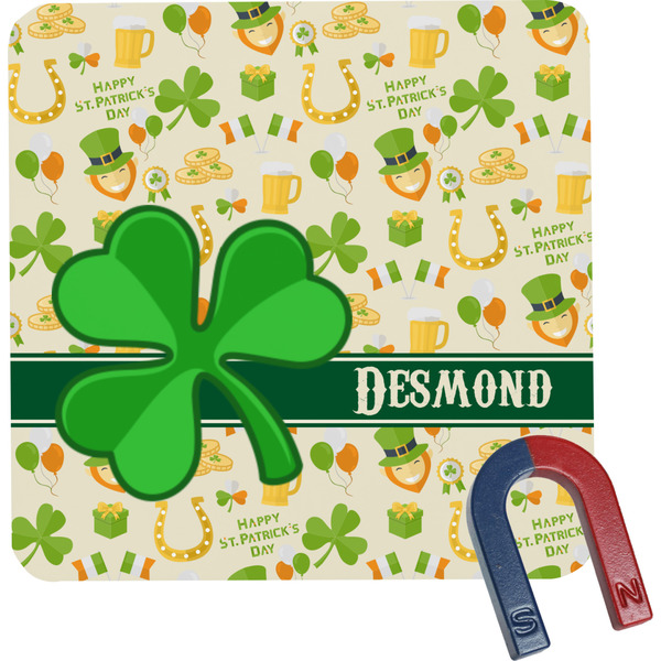 Custom St. Patrick's Day Square Fridge Magnet (Personalized)