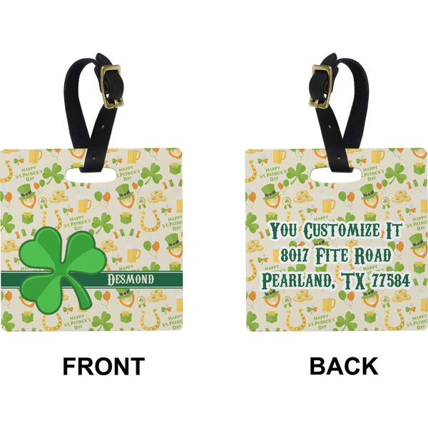 St. Patrick's Day Square Luggage Tag (Front + Back)
