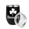 St. Patrick's Day Stainless Wine Tumblers - Black - Single Sided - Alt View