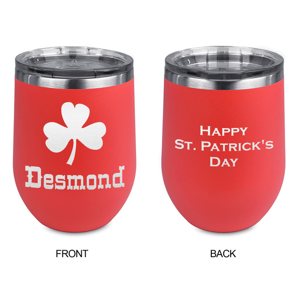 St. Patrick's Day Stainless Wine Tumblers - Coral - Double Sided - Approval