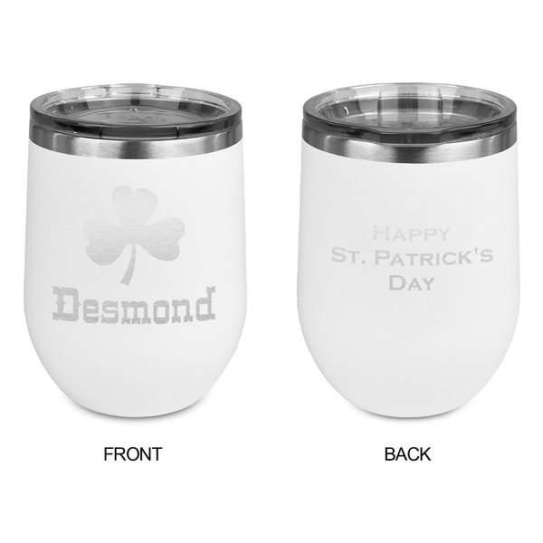 St. Patrick's Day Stainless Wine Tumblers - White - Double Sided - Approval