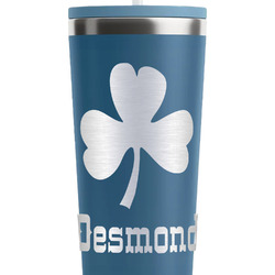 St. Patrick's Day RTIC Everyday Tumbler with Straw - 28oz - Steel Blue - Double-Sided (Personalized)