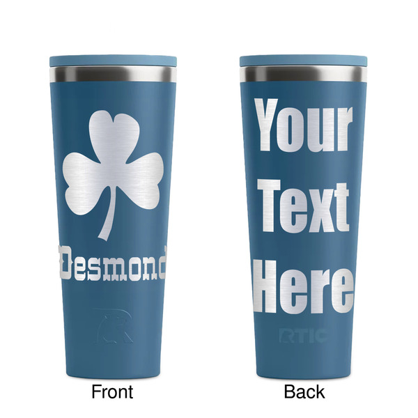 St. Patrick's Day Steel Blue RTIC Everyday Tumbler - 28 oz. - Front and Back