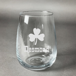 St. Patrick's Day Stemless Wine Glass - Engraved (Personalized)