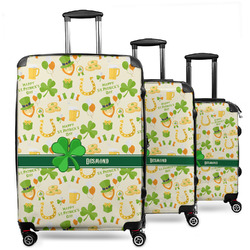 St. Patrick's Day 3 Piece Luggage Set - 20" Carry On, 24" Medium Checked, 28" Large Checked (Personalized)
