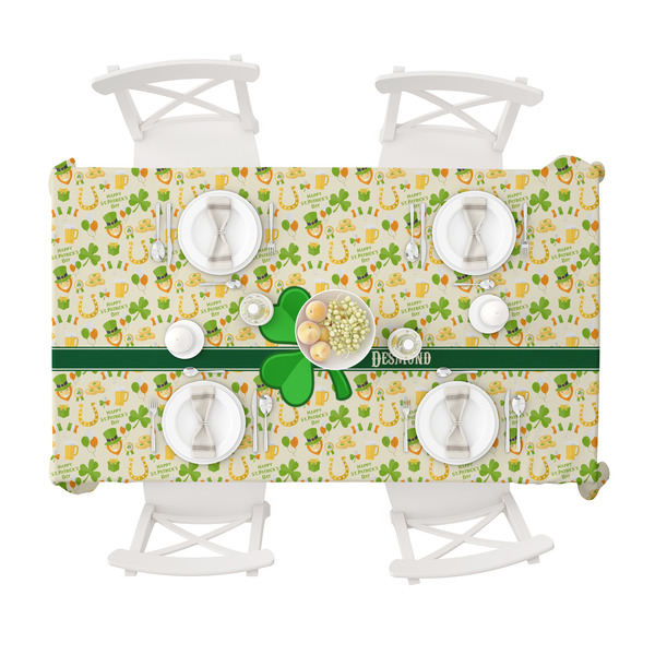 St. Patrick's Day Tablecloths (58"x102") - TOP VIEW (with plates)