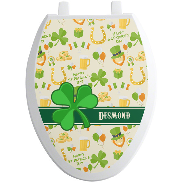 Custom St. Patrick's Day Toilet Seat Decal - Elongated (Personalized)