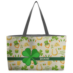 St. Patrick's Day Beach Totes Bag - w/ Black Handles (Personalized)