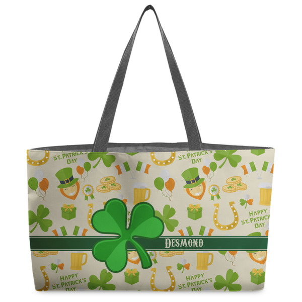 Custom St. Patrick's Day Beach Totes Bag - w/ Black Handles (Personalized)