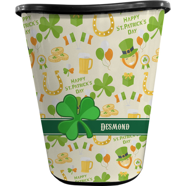 Custom St. Patrick's Day Waste Basket - Single Sided (Black) (Personalized)