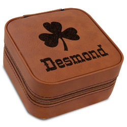 St. Patrick's Day Travel Jewelry Box - Rawhide Leather (Personalized)