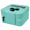 St. Patrick's Day Travel Jewelry Boxes - Leather - Teal - View from Rear