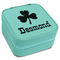 St. Patrick's Day Travel Jewelry Boxes - Leatherette - Teal - Angled View