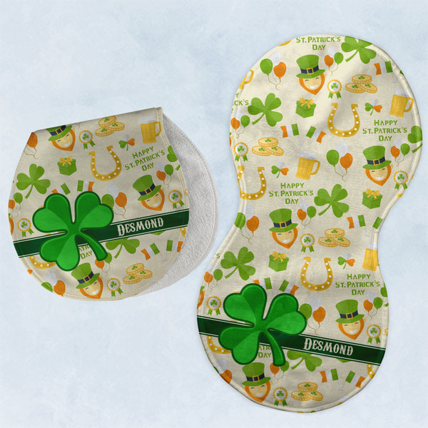 Custom St. Patrick's Day Burp Pads - Velour - Set of 2 w/ Name or Text