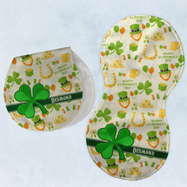 St. Patrick's Day Two Peanut Shaped Burps - Open and Folded