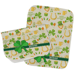 St. Patrick's Day Burp Cloths - Fleece - Set of 2 w/ Name or Text