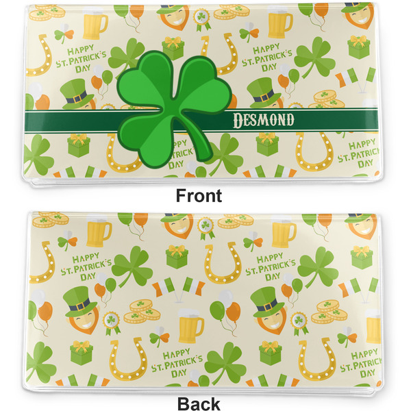 St. Patrick's Day Vinyl Check Book Cover - Front and Back