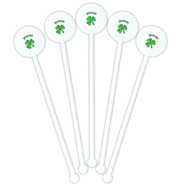 St. Patrick's Day White Plastic 5.5" Stir Stick - Fan View