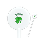St. Patrick's Day 5.5" Round Plastic Stir Sticks - White - Single Sided (Personalized)