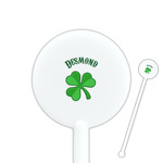 St. Patrick's Day 5.5" Round Plastic Stir Sticks - White - Double Sided (Personalized)