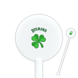 St. Patrick's Day 5.5" Round Plastic Stir Sticks - White - Single Sided (Personalized)