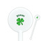 St. Patrick's Day White Plastic 5.5" Stir Stick - Round - Closeup