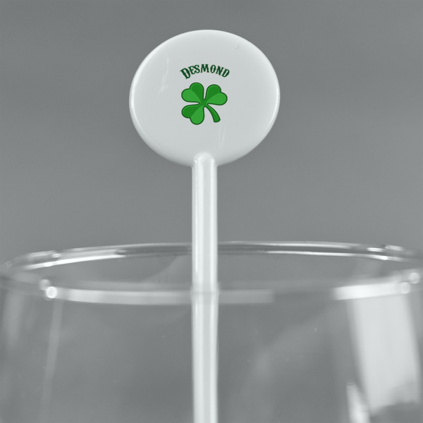 St. Patrick's Day White Plastic 5.5" Stir Stick - Round - Main