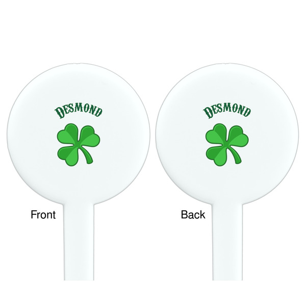 St. Patrick's Day White Plastic 7" Stir Stick - Double Sided - Round - Front & Back