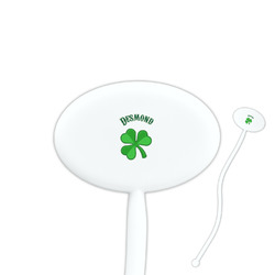 St. Patrick's Day 7" Oval Plastic Stir Sticks - White - Double Sided (Personalized)