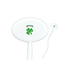 St. Patrick's Day White Plastic 7" Stir Stick - Oval - Closeup