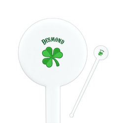 St. Patrick's Day 7" Round Plastic Stir Sticks - White - Single Sided (Personalized)