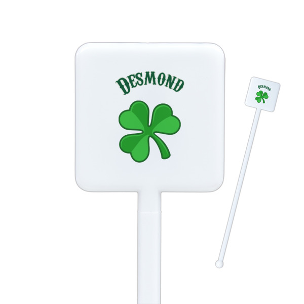 Custom St. Patrick's Day Square Plastic Stir Sticks (Personalized)
