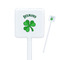 St. Patrick's Day White Plastic Stir Stick - Square - Closeup