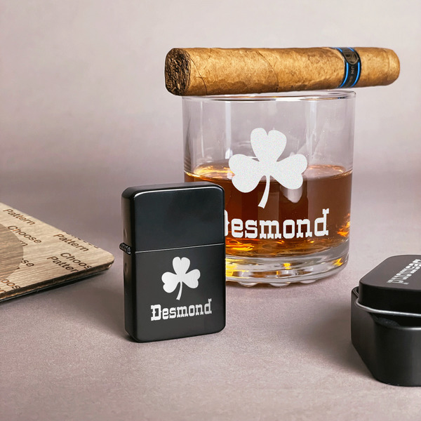 St. Patrick's Day Windproof Lighters - Black - In Context