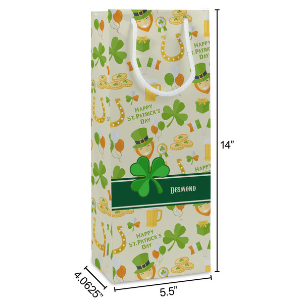 St. Patrick's Day Wine Gift Bag - Dimensions