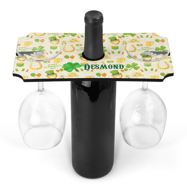 Custom St. Patrick's Day Wine Bottle & Glass Holder (Personalized)