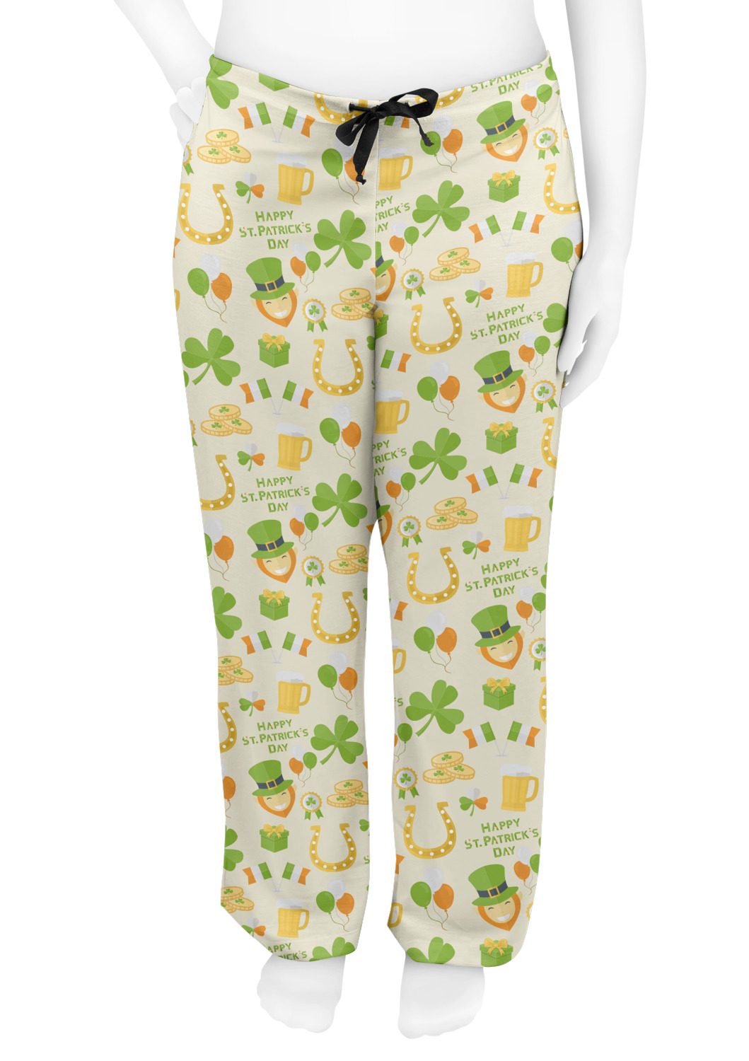 Custom St. Patrick's Day Womens Pajama Pants - L | YouCustomizeIt