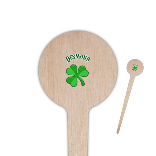 Custom St. Patrick's Day 4" Round Wooden Food Picks - Double Sided (Personalized)
