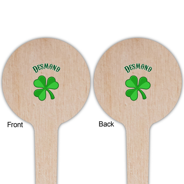 St. Patrick's Day Wooden 4" Food Pick - Round - Double Sided - Front & Back