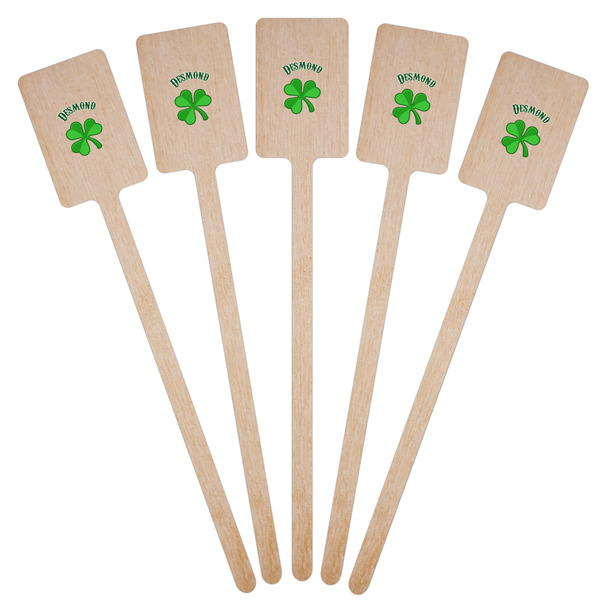 St. Patrick's Day Wooden 6.25" Stir Stick - Rectangular - Fan View