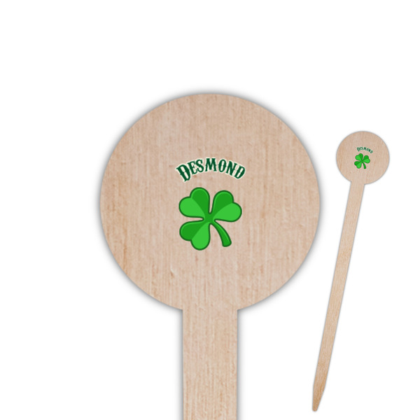 Custom St. Patrick's Day 6" Round Wooden Food Picks - Single Sided (Personalized)