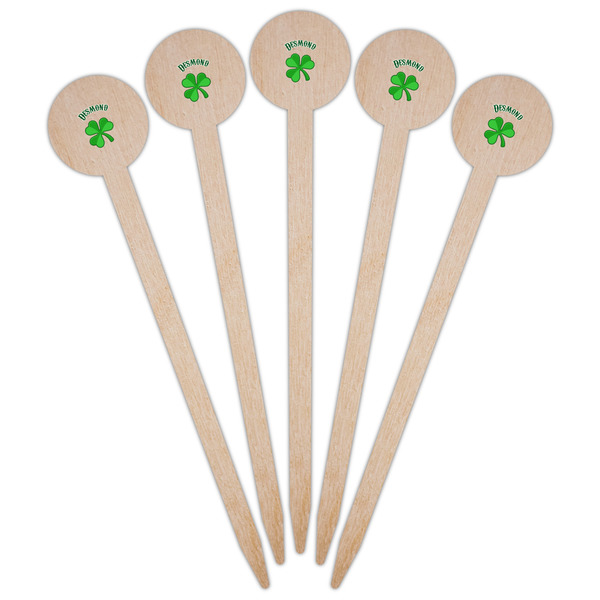 St. Patrick's Day Wooden 6" Food Pick - Round - Fan View