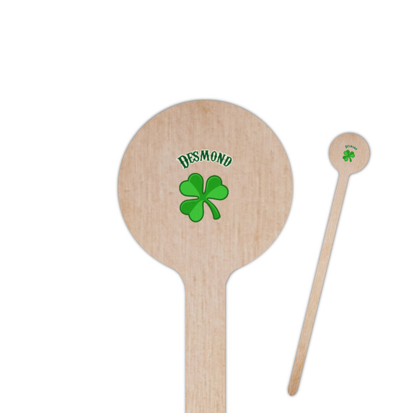 Custom St. Patrick's Day 6" Round Wooden Stir Sticks - Single Sided (Personalized)