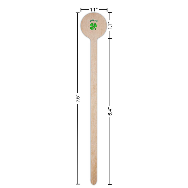 St. Patrick's Day Wooden 7.5" Stir Stick - Round - Dimensions