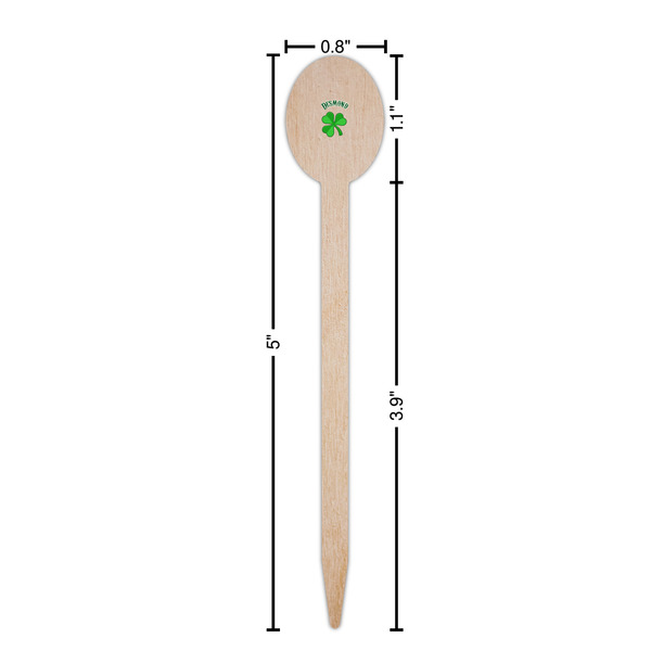 St. Patrick's Day Wooden Food Pick - Oval - Dimensions