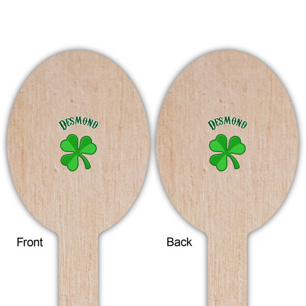 St. Patrick's Day Wooden Food Pick - Oval - Double Sided - Front & Back