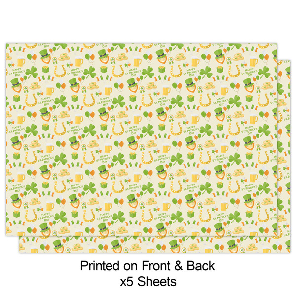 St. Patrick's Day Wrapping Paper Sheet - Double Sided - Front